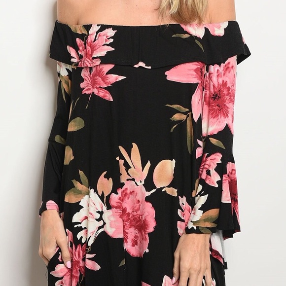 Off Shoulder Jersey Tunic Dress @LAST ONE - Picture 3 of 3